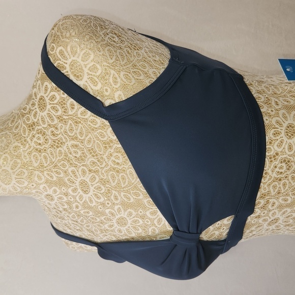 Cupshe Blue Lace Up V-Neck Cut-Out Knotted Bust Support Bralette Bikini Top SZ S - Picture 5 of 12